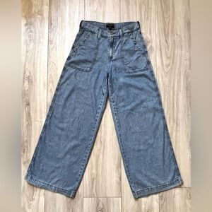 (NEW) Banana Republic Light Blue Wide-Leg Jeans, 28(US 6)